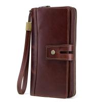 Men's leather long wallet